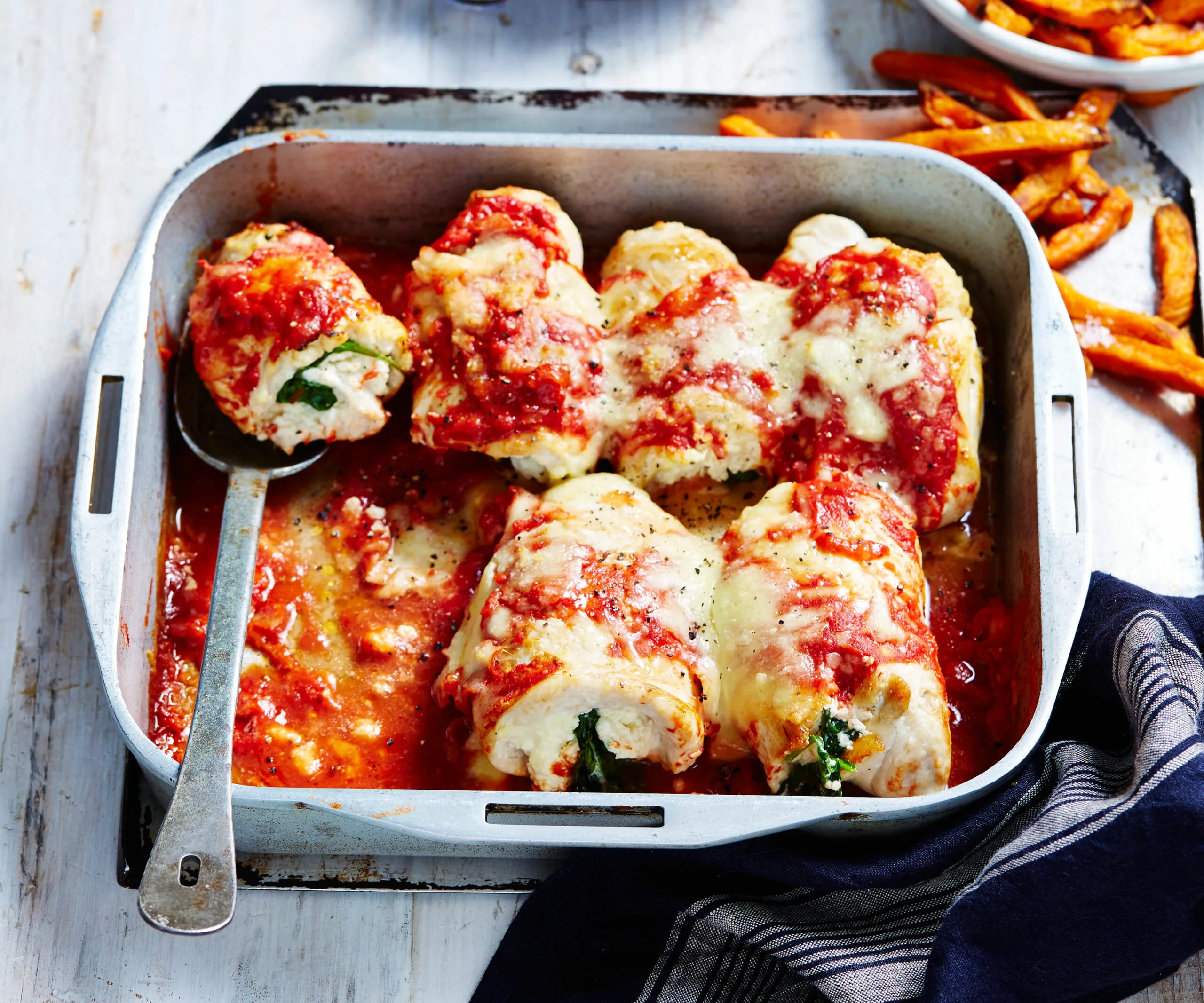 spinach and ricotta-stuffed chicken parmigiana