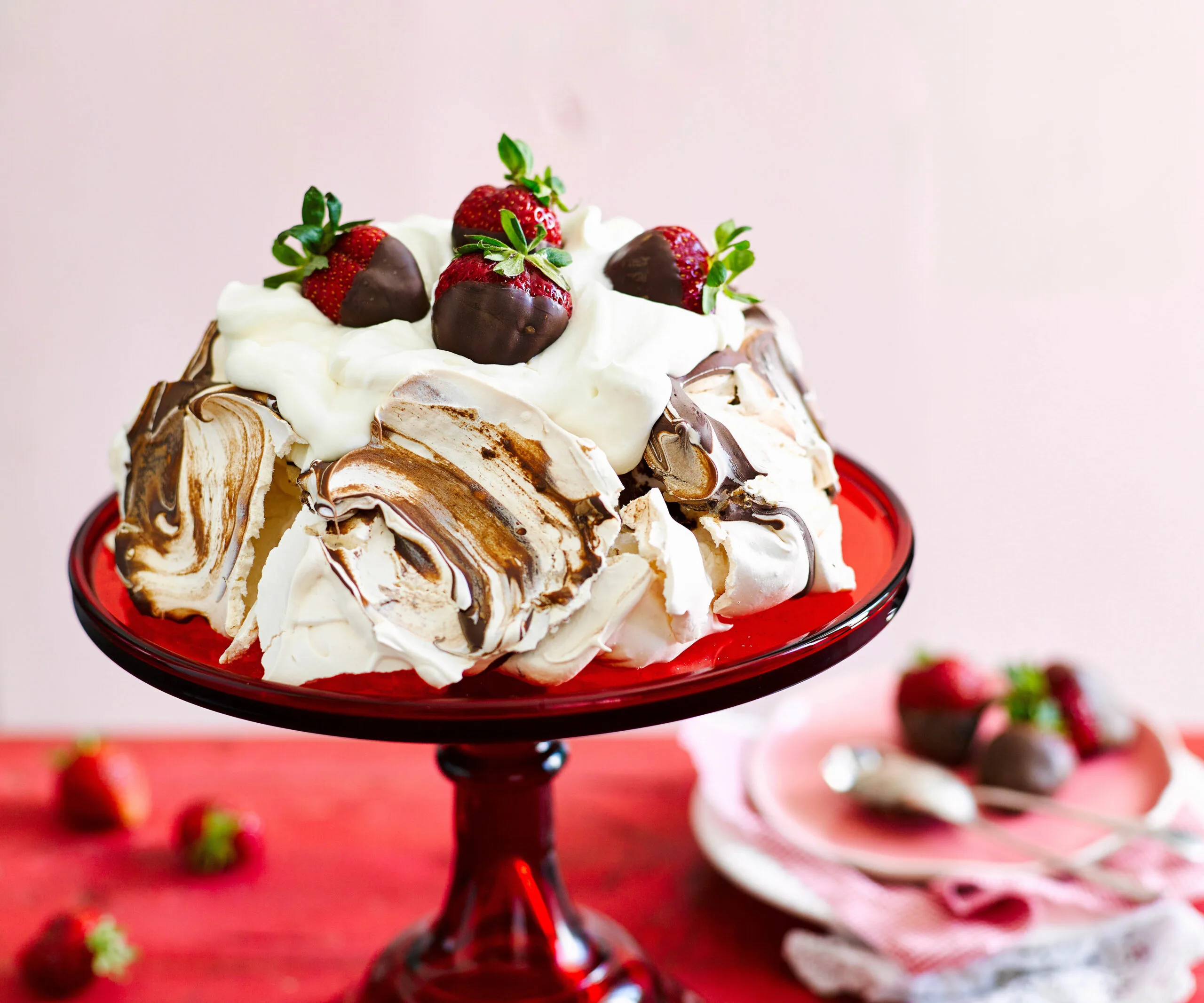 Easter chocolate and strawberry pavlova recipe