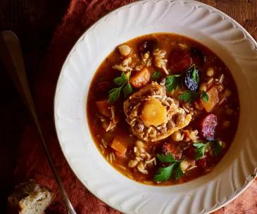 Spanish oxtail and chickpea soup
