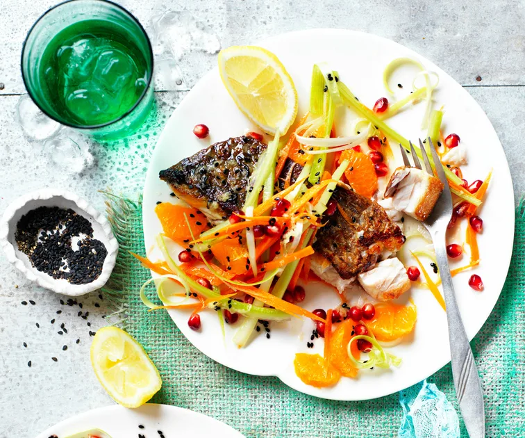 Crisp-skin barramundi with mandarin salsa
