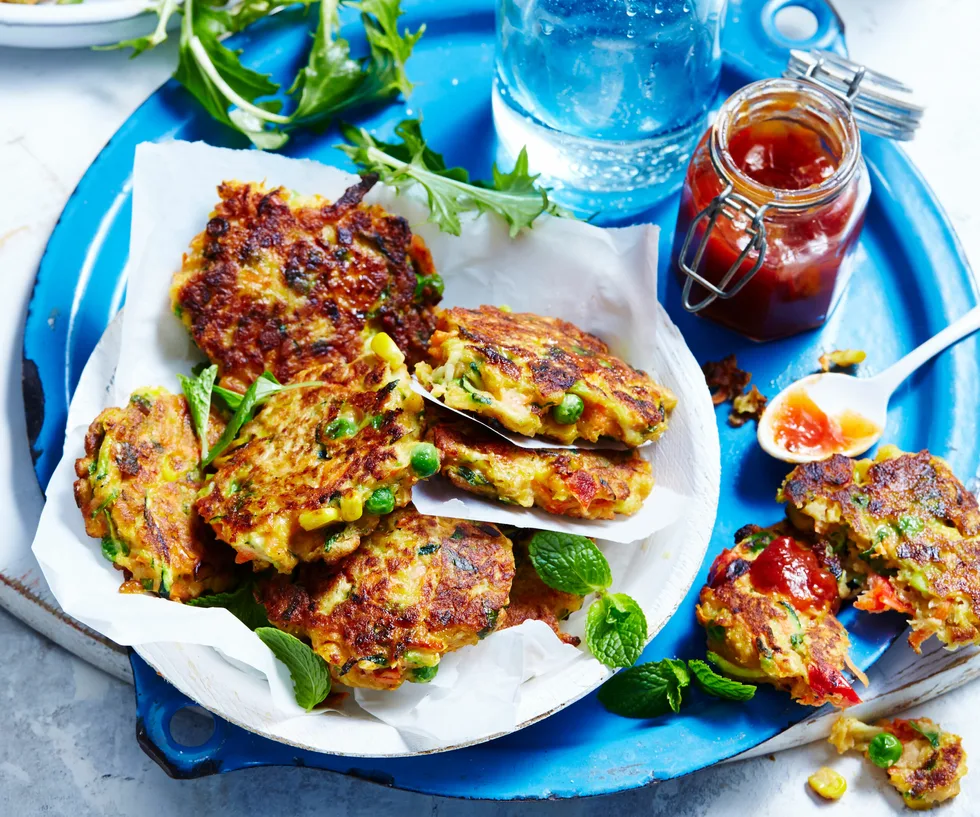 vegetable and chickpea fritters recipe