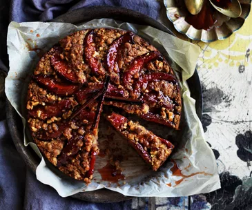 Poached quince AND CHESTNUT CAKE