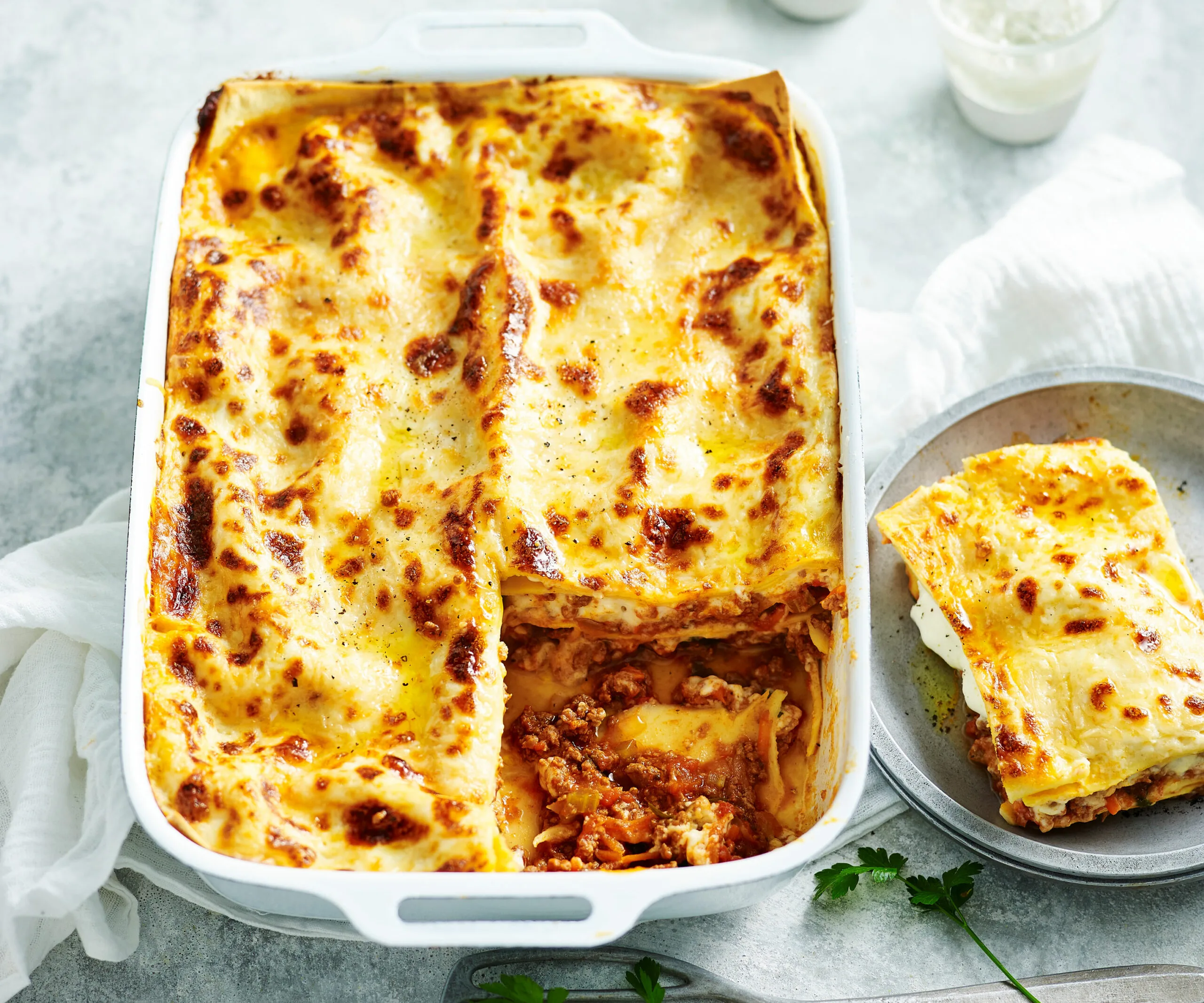 Bechamel sauce adds a creamy deliciousness to lasagne.