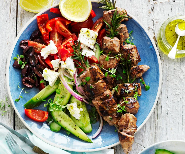 lamb kebabs on rosemary skewers