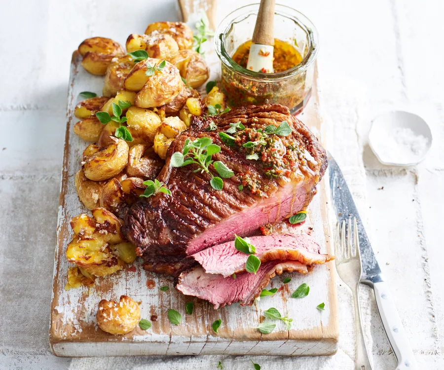Beef Rump Presentation Beef Rump With Smashed Potatoes & Anchovy Vinaigrette
