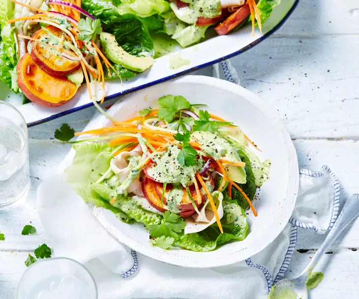 Green turkey wraps