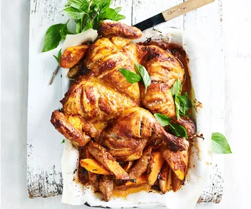 Red curry coconut chicken with sweet potato