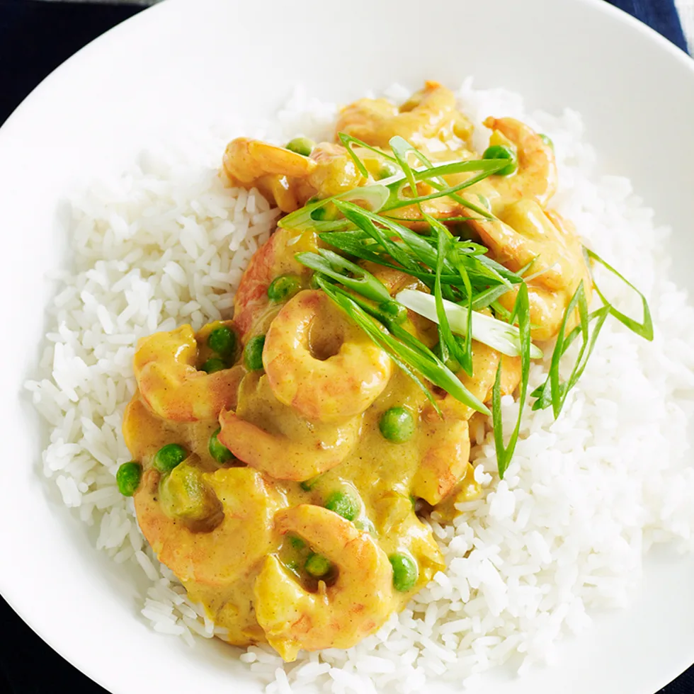 Curried prawns