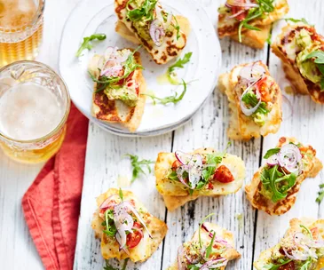 Haloumi and avocado bruschetta