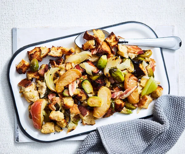 Sprout & bacon pan stuffing