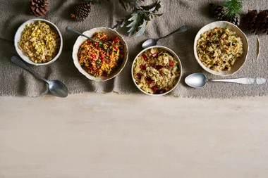 4 stuffing dishes 