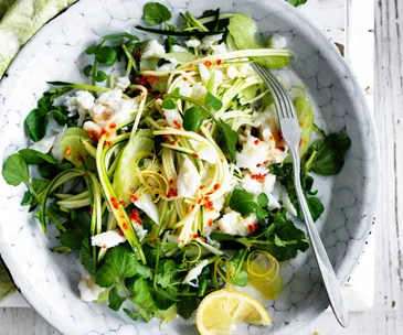 Crab and zucchini spaghetti