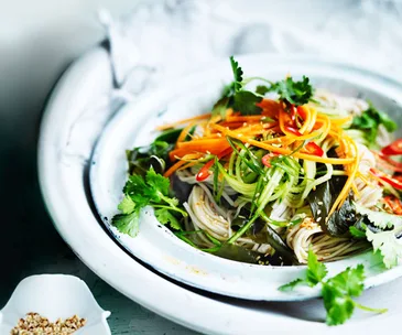Vegetable and ginger soba noodle salad