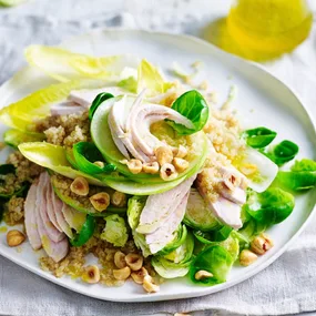 quick chicken salad recipe gluten free with witlof and hazelnuts