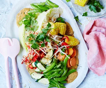 Vegetable gado gado with peanut sauce