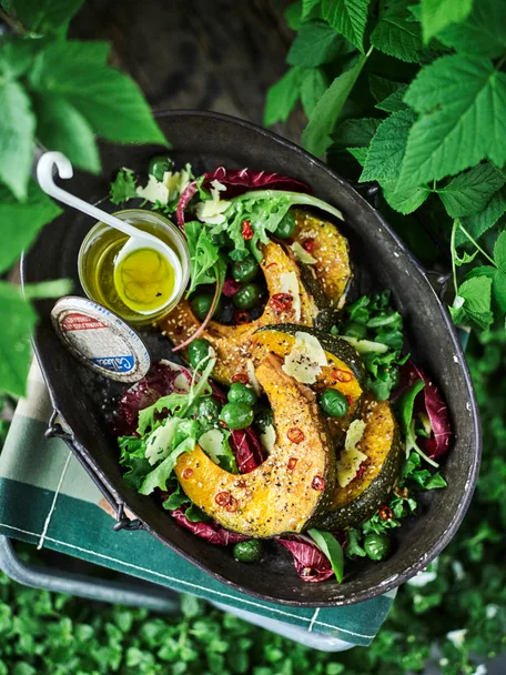 Barbecued sesame pumpkin salad