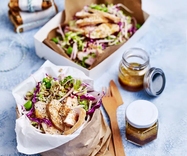 Barley, chicken and sesame slaw