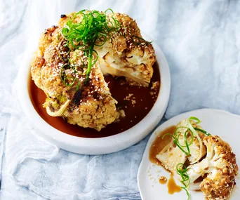 Roasted cauliflower with miso glaze