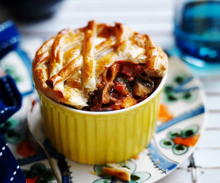 Eggplant and mushroom pasta pot pie | Women's Weekly Food