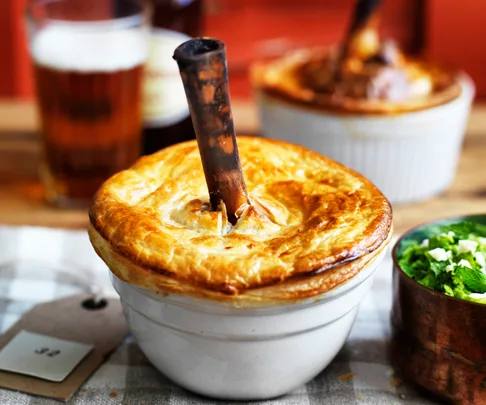 Slow-cooked lamb shank pie