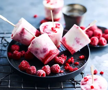Raspberry ripple yoghurt pops