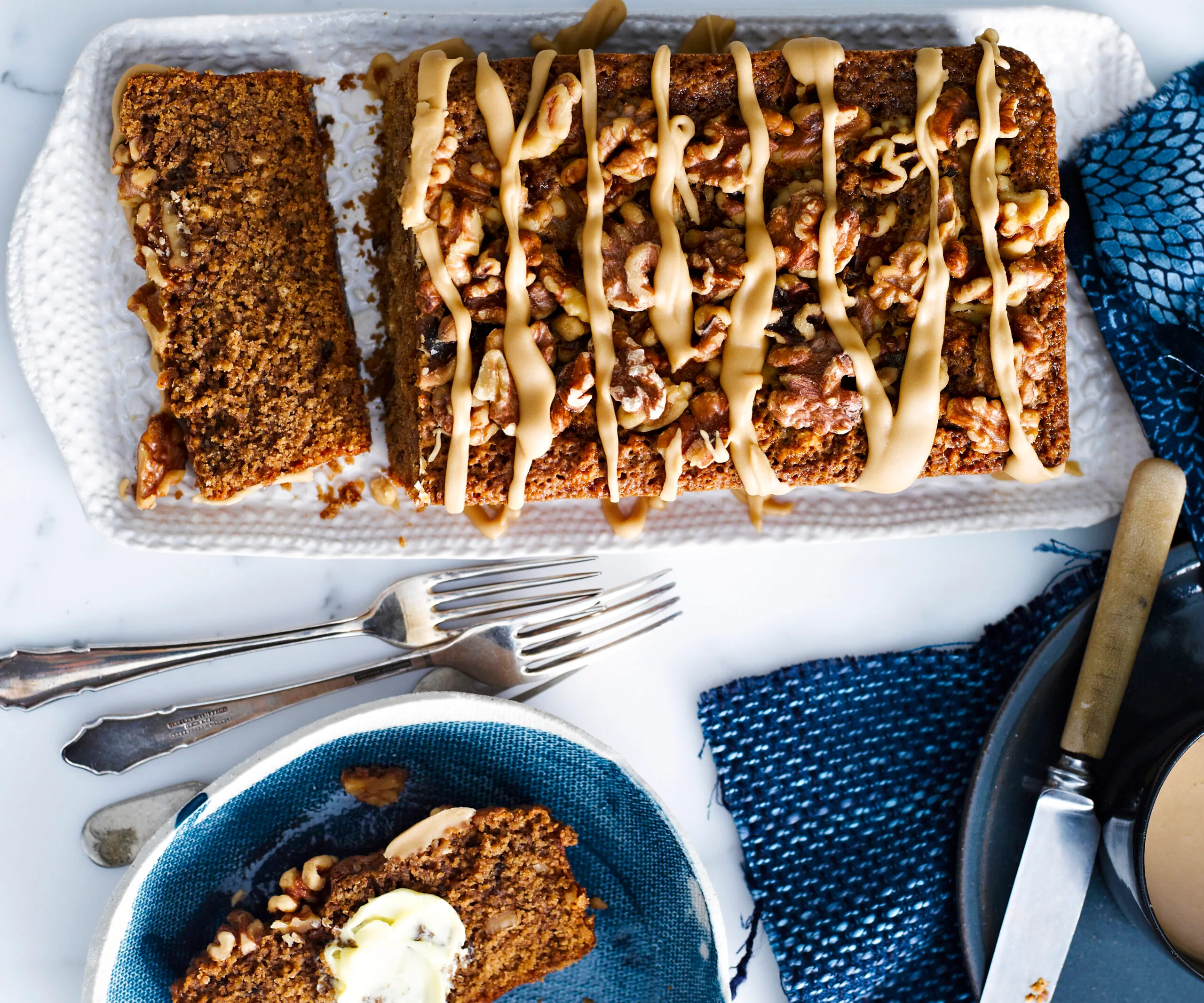Coffee walnut loaf dessert recipe