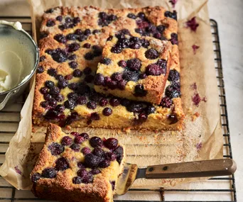 ricotta, blueberry and polenta cake