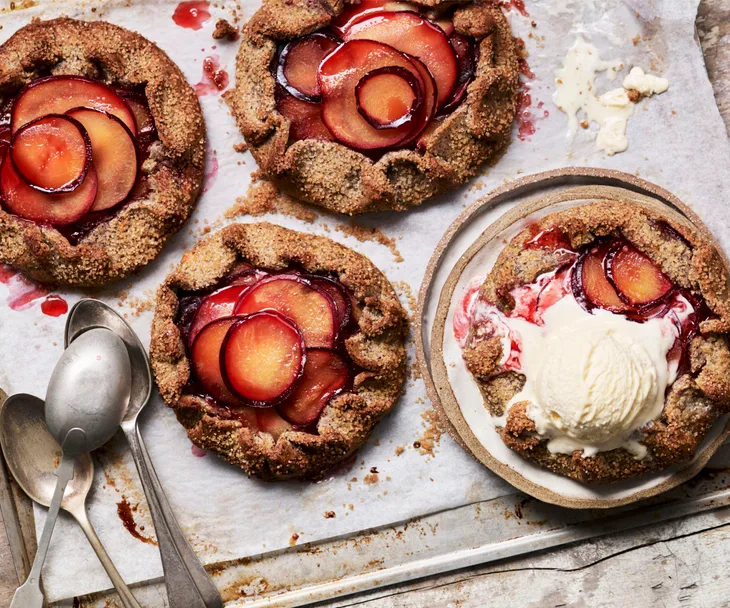 Plum, hazelnut & ginger gluten-free galette