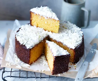 Flourless orange & white chocolate cake
