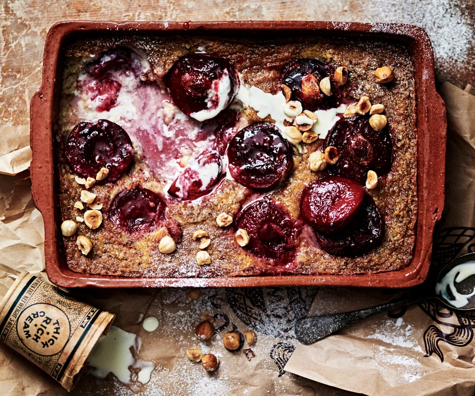 plum & hazelnut clafoutis