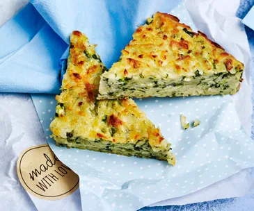 Zucchini and haloumi slice