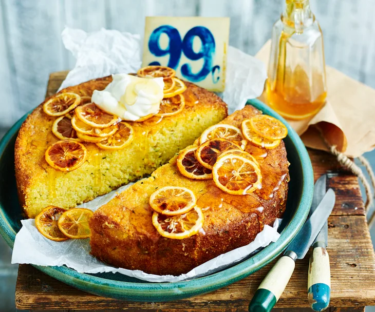 Lemon and zucchini polenta cake