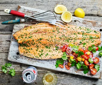 christmas bbq ideas: side of salmon with a salsa