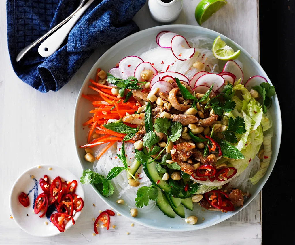 lemon grass chicken with vermicelli salad