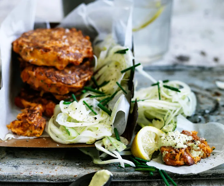 Smoky tomato & bacon fritters