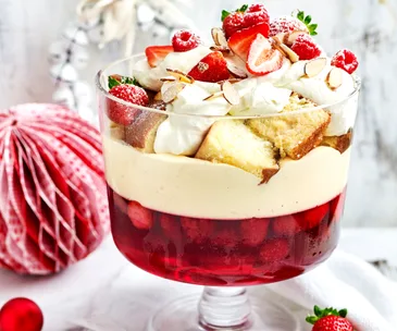 Raspberry and almond trifle