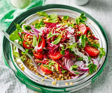 Freekeh tabbouleh beetroot