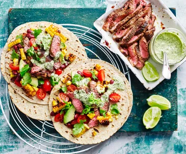 Mexican beef corn salad wraps
