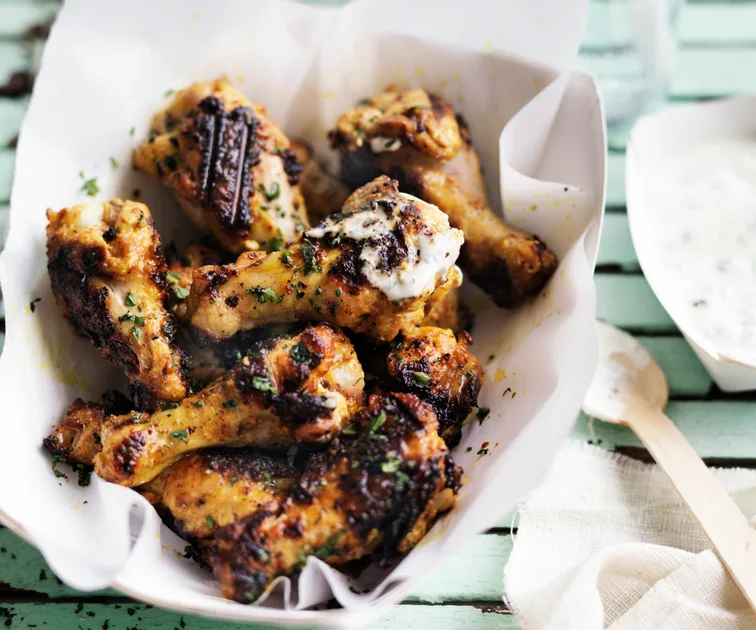 Spicy Yoghurt Chicken Drumettes with Raita