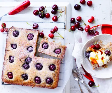 Cherry hazelnut cake