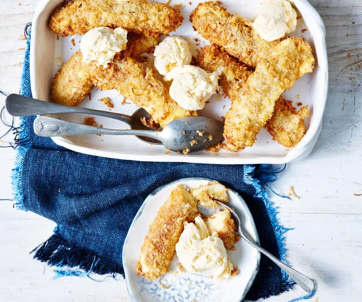 Coconut banana fritters