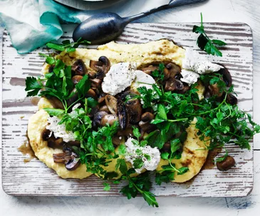 Soft polenta with mushroom ragu