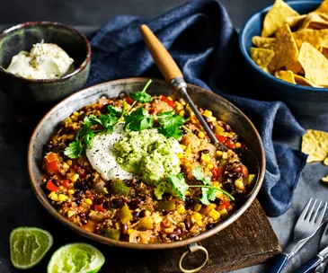 Quinoa, black bean and chipotle chilli