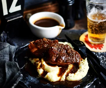 Star anise, soy and beer-braised beef shin