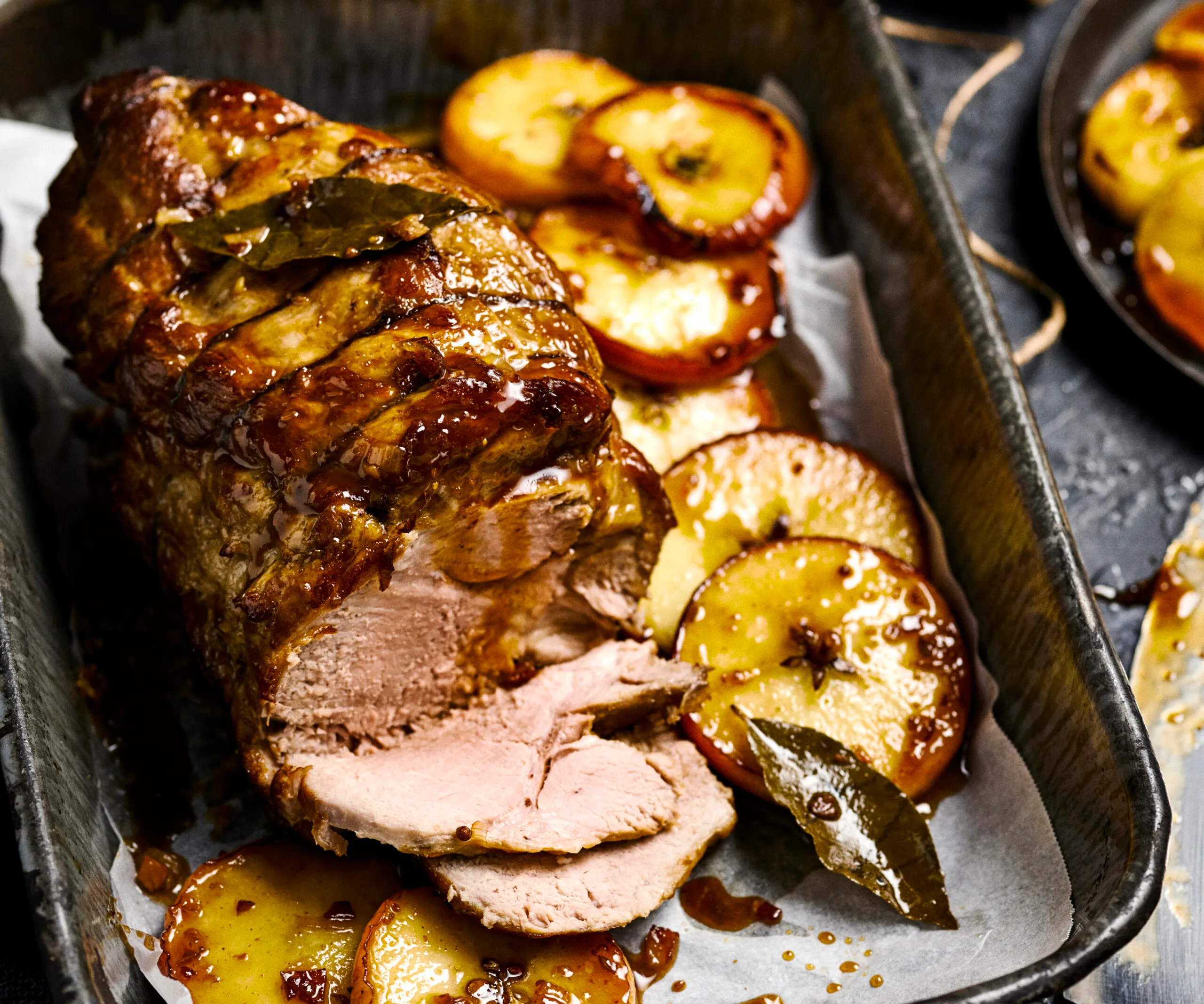 Cider-braised pork with apples