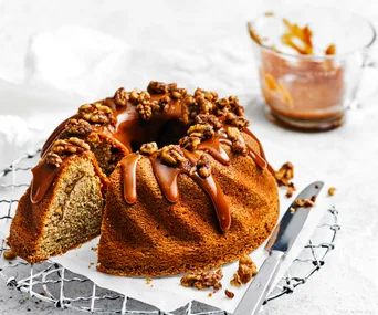 Coffee and walnut cake