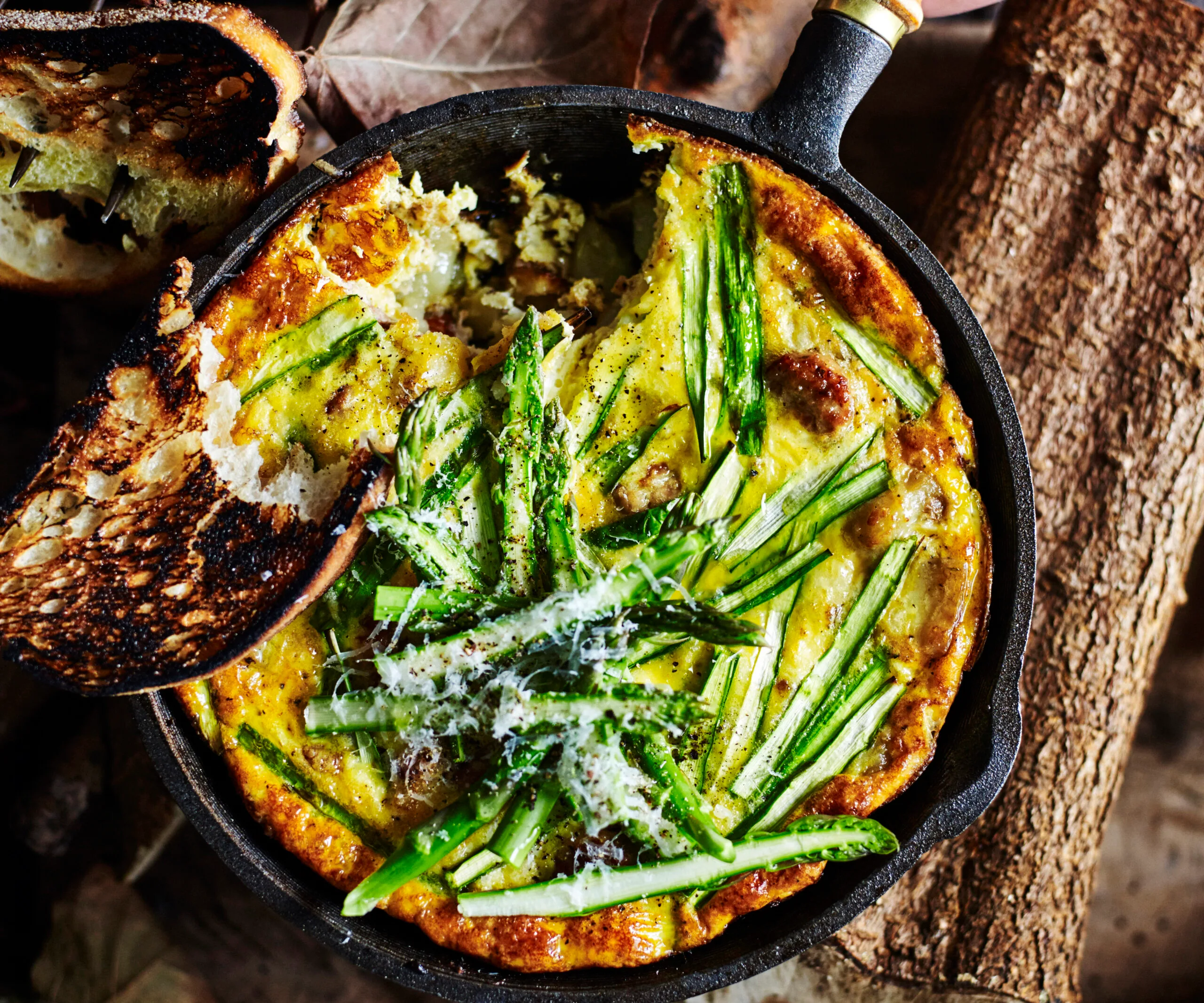 Pork sausage and asparagus frittata-image