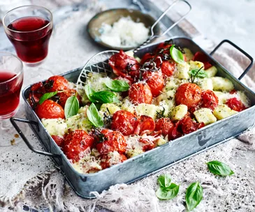 Ricotta gnocchi with salami