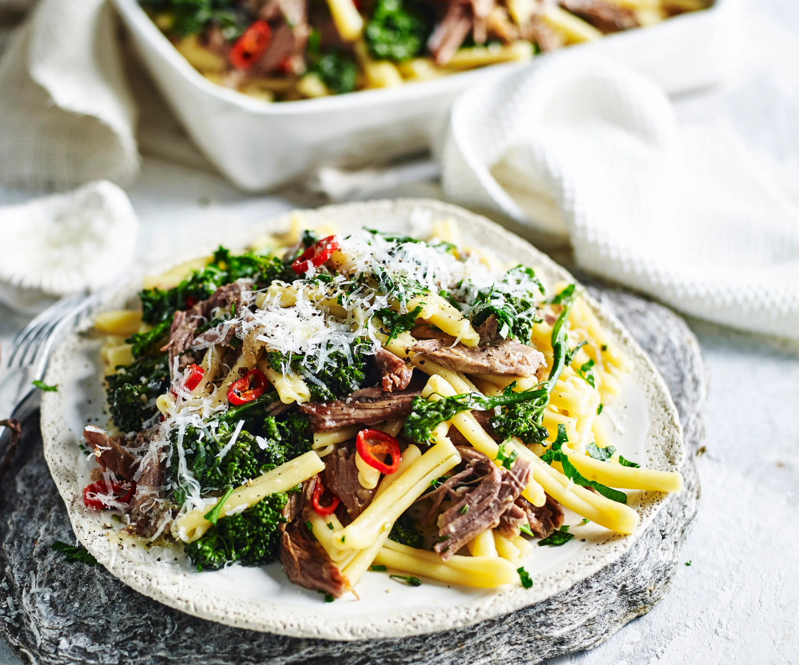 Slow-cooked lamb and rosemary pasta-image