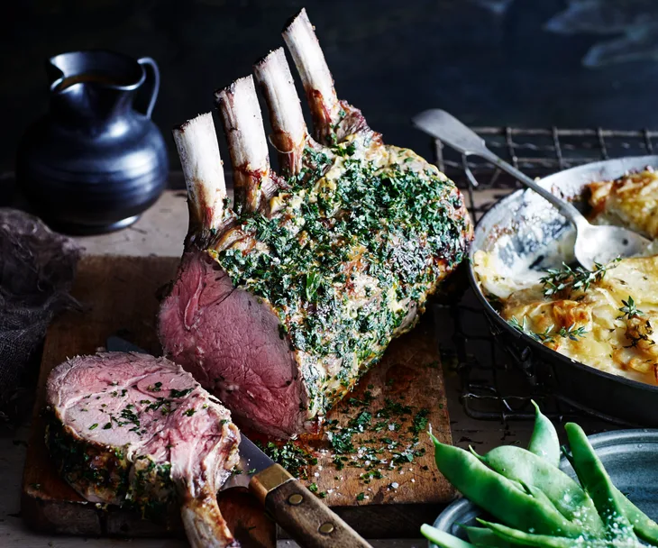 ROAST VEAL RACK WITH CELERIAC &POTATO GRATIN